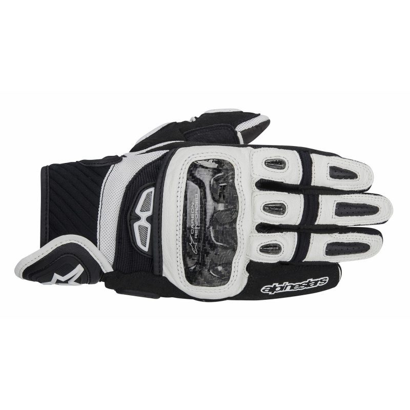 gp air leather glove black white 6 1